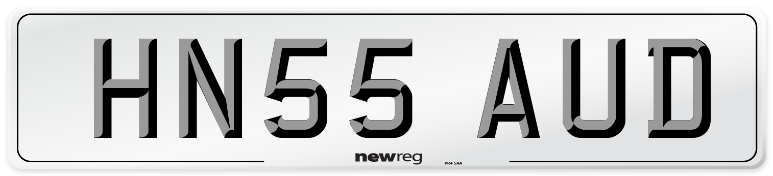 HN55 AUD Number Plate from New Reg
